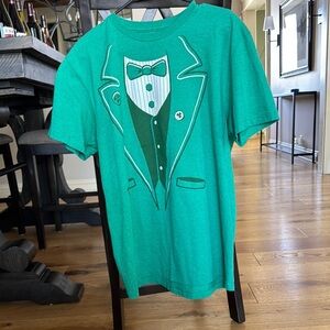 Ripple Junction Green and White Tuxedo Tee